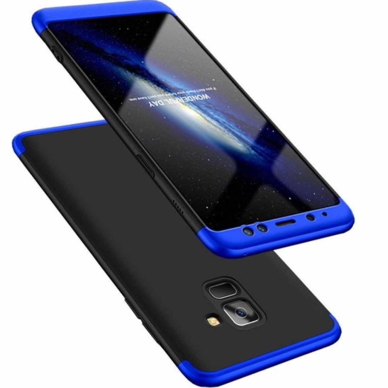 Θήκη Samsung Galaxy A8 2018 A530 Full Body GKK 360° Σκληρή Πλαστική - 4641 - Μαύρο Μπλε - ΟΕΜ
