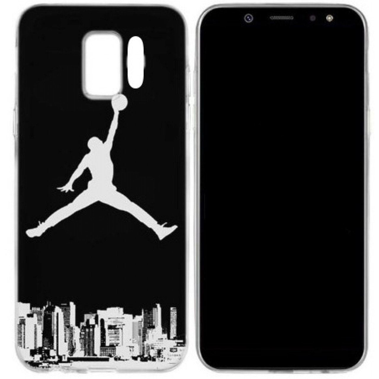 Θήκη Samsung Galaxy J4 2018 Σιλικόνης TPU Michael Jordan - 4323 - Μαύρο / Κτίρια - OEM