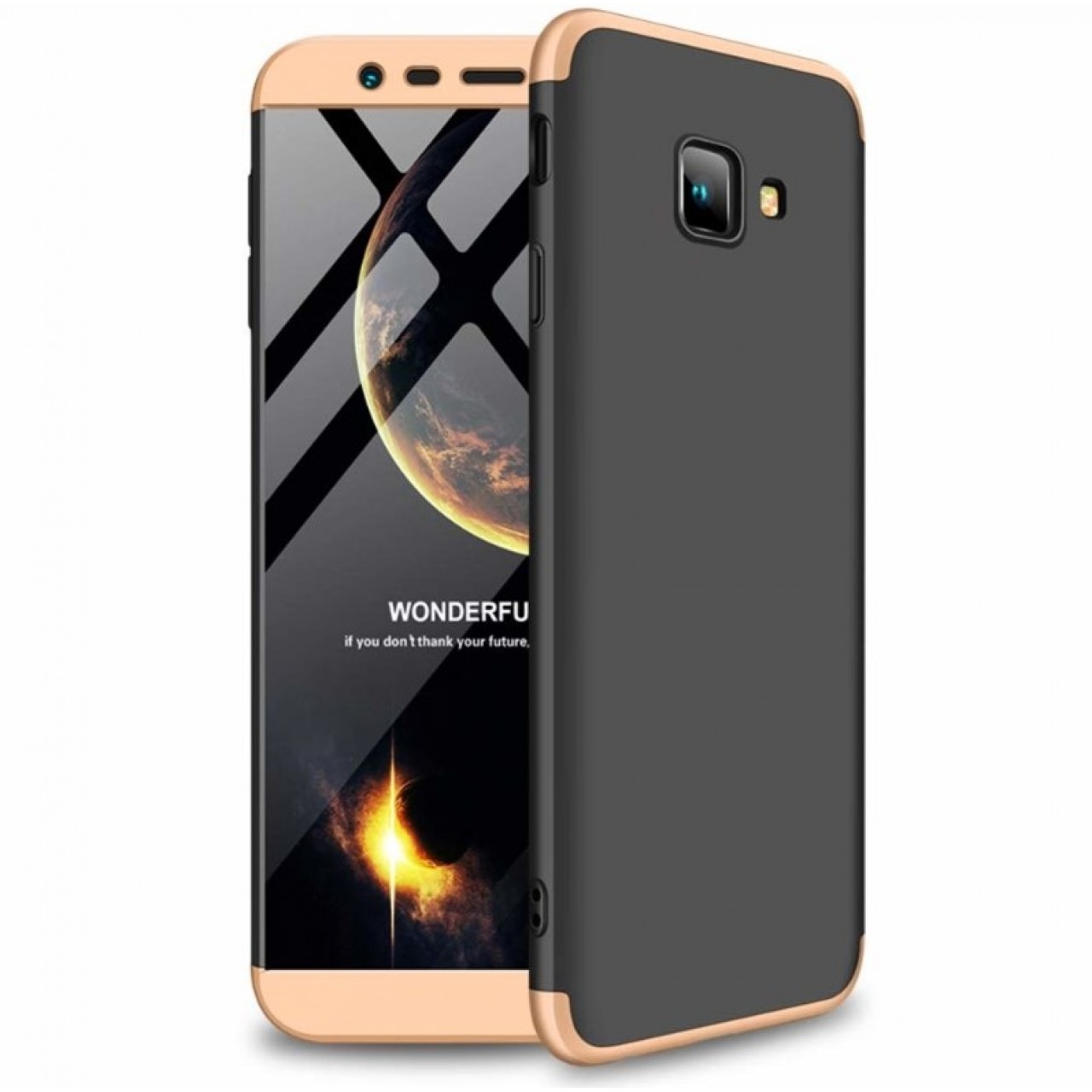 Θήκη Samsung Galaxy J4 PLUS 2018 ( J415 ) Full Body GKK 360° Σκληρή Πλαστική - 4667 - Χρυσό Μαύρο - ΟΕΜ