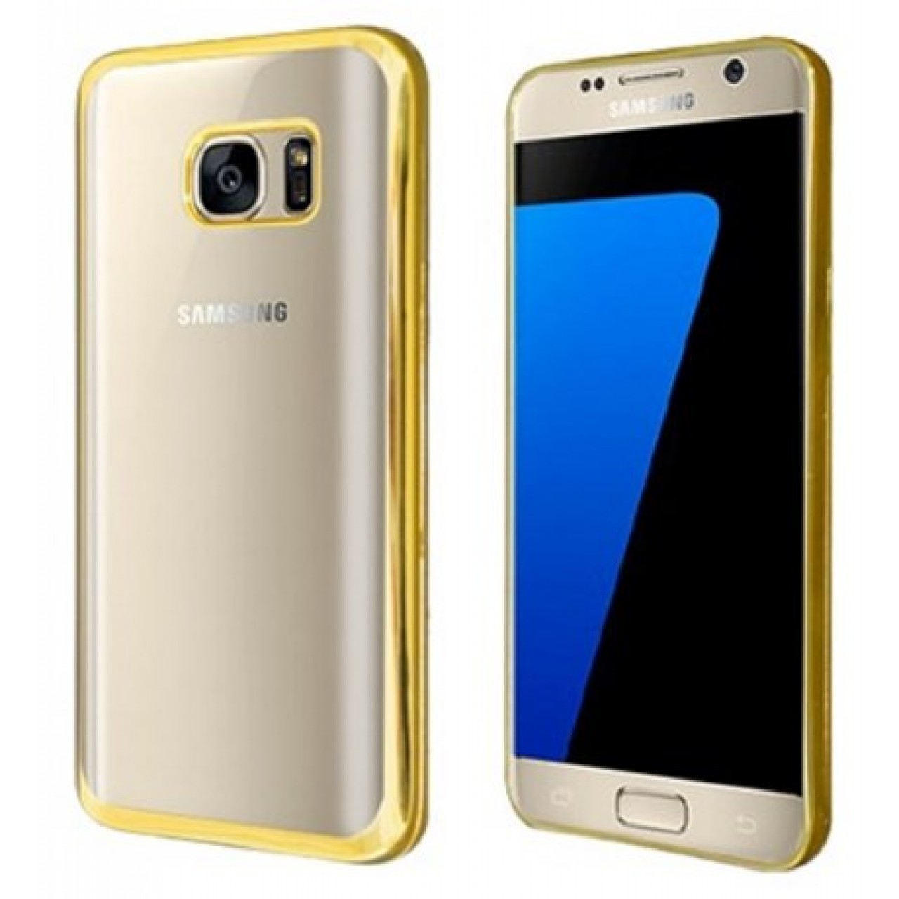 Θήκη Samsung Galaxy S7 Σιλικόνης TPU Πλαίσιο - Χρυσό - OEM