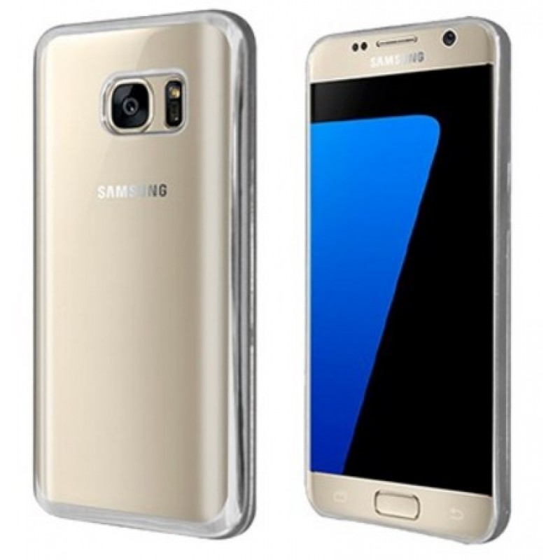 Θήκη Samsung Galaxy S7 Σιλικόνης TPU Πλαίσιο - Ασημί - OEM