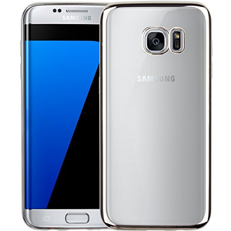 Θήκη Samsung Galaxy S7 Edge Σιλικόνης TPU Πλαίσιο - Ασημί - OEM