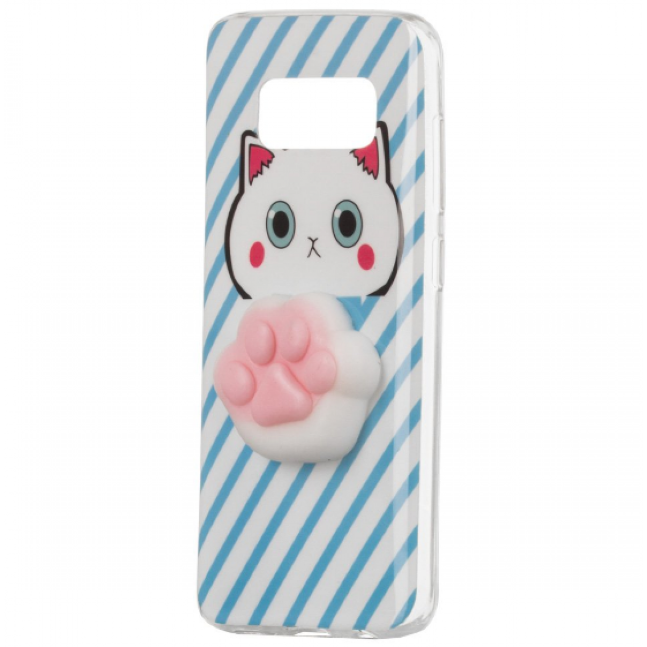 Θήκη Samsung Galaxy S8 (G950) 4D Σιλικόνης Αντί-στρες Squishy Paw - 3893 - Λευκό Μπλε - ΟΕΜ