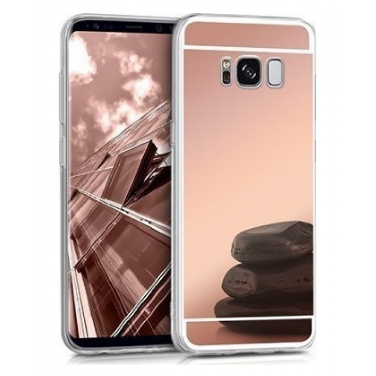 Θήκη Samsung Galaxy (G955) S8 Plus Σιλικόνης Mirror - 3999 - Ροζ - ΟΕΜ