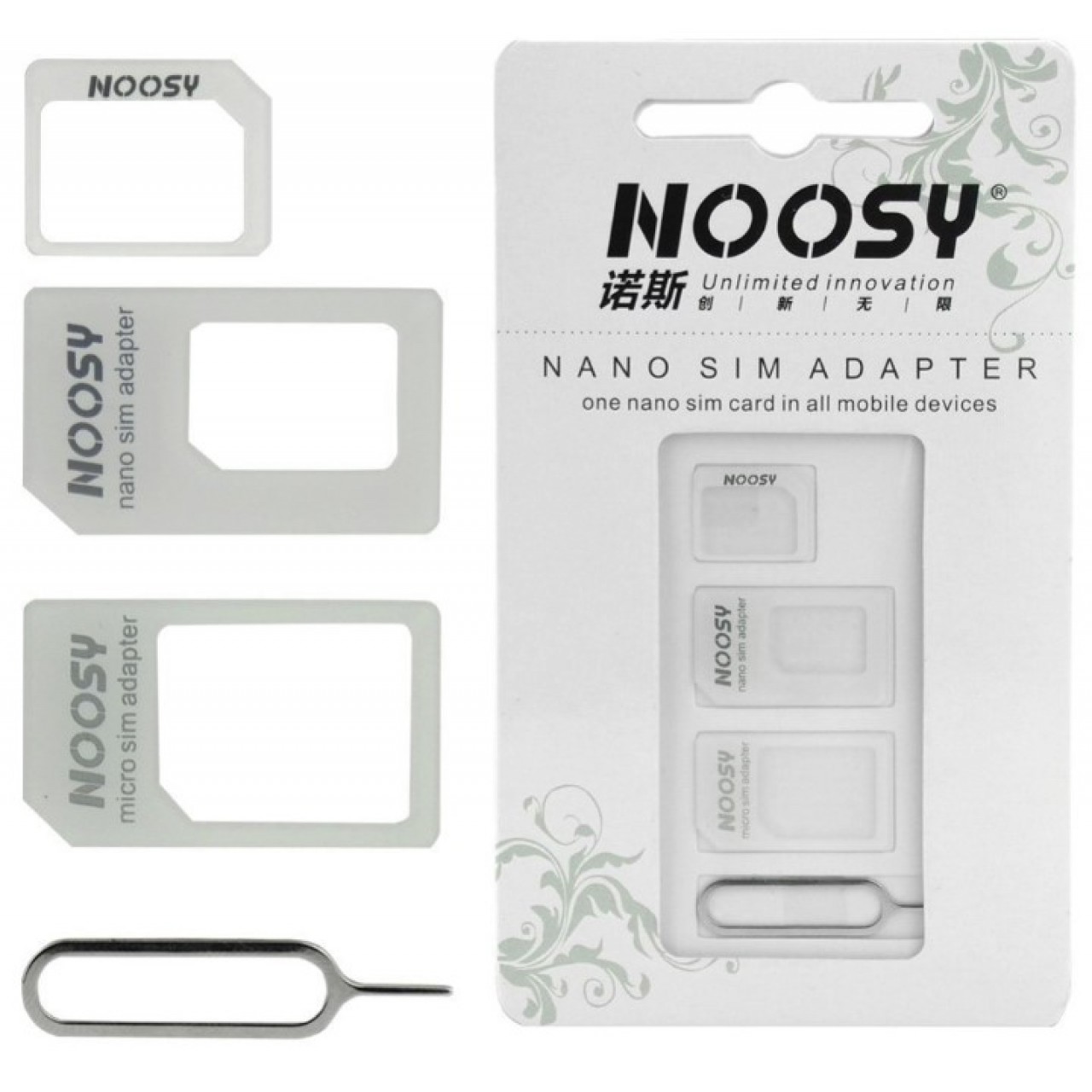 Αντάπτορας Noosy 3 σε 1 Nano - Micro - Sim - 4124 - Λευκό