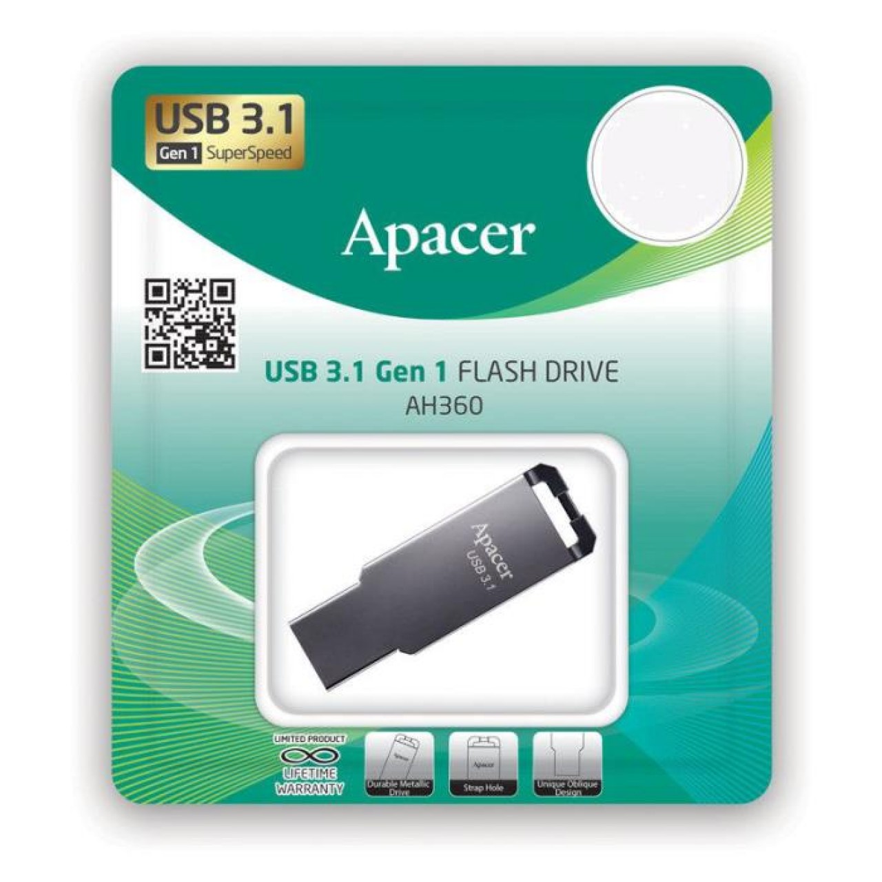 Usb 3.2 Gen1 Flash Drive 16GB Apacer AH360 Ashy RP