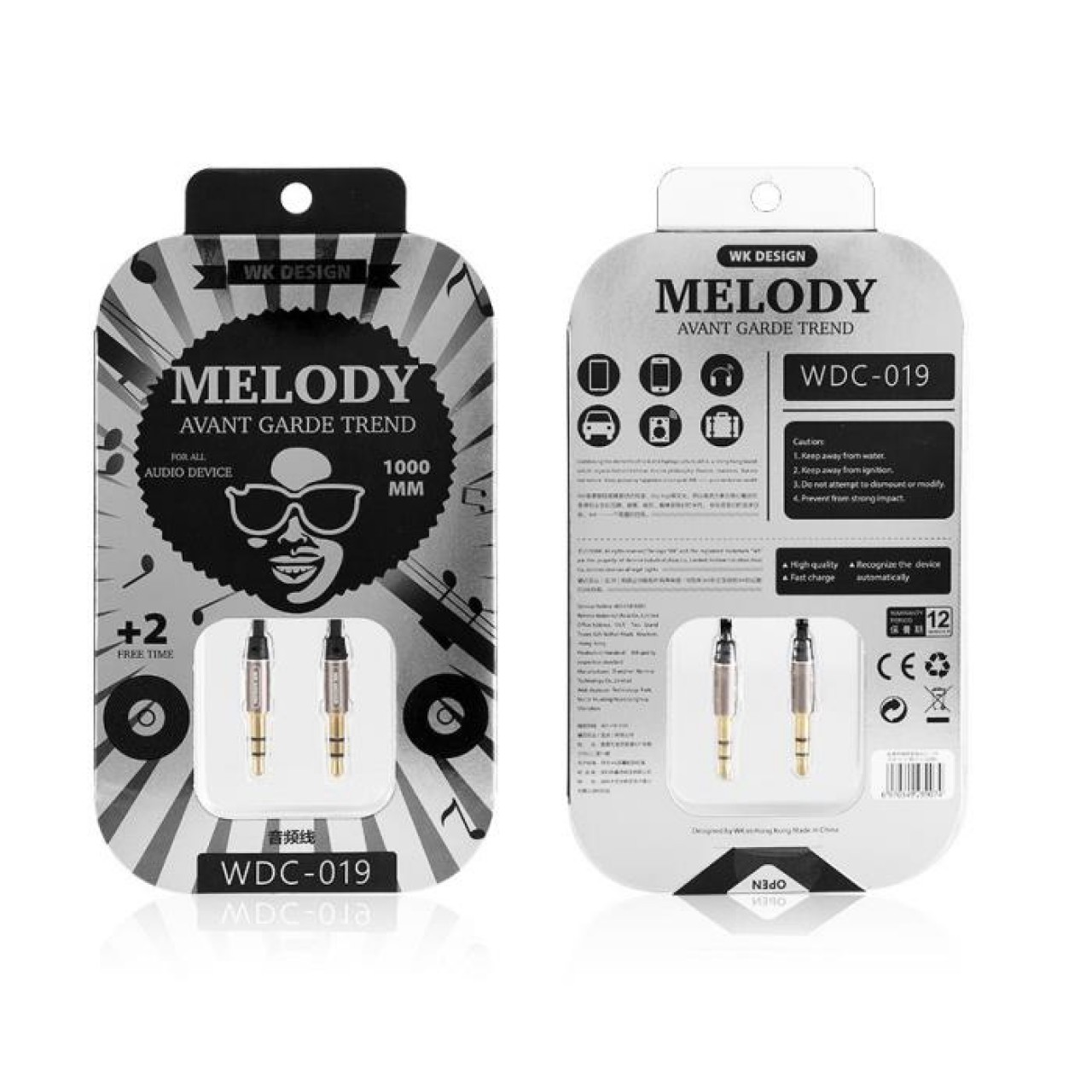 Cable WK Melody Aux (DC 3.5 to 3.5) WDC-019 Black
