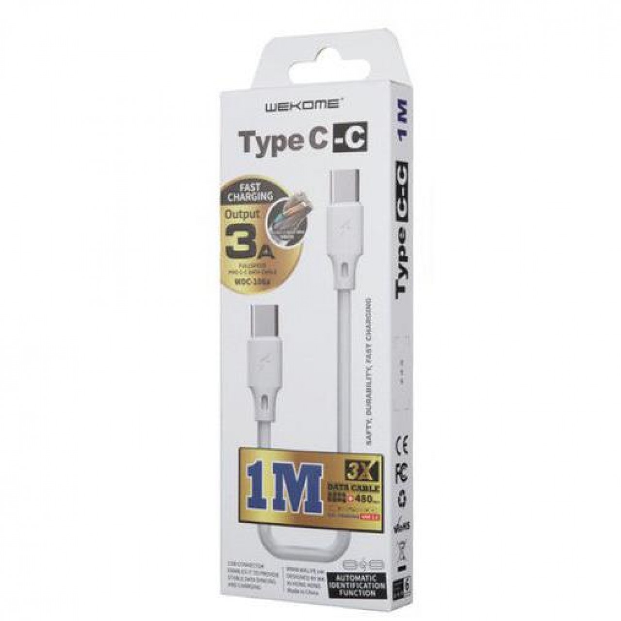 Charging Cable WK TYPE-C/TYPE-C White 1m Full Speed WDC-106