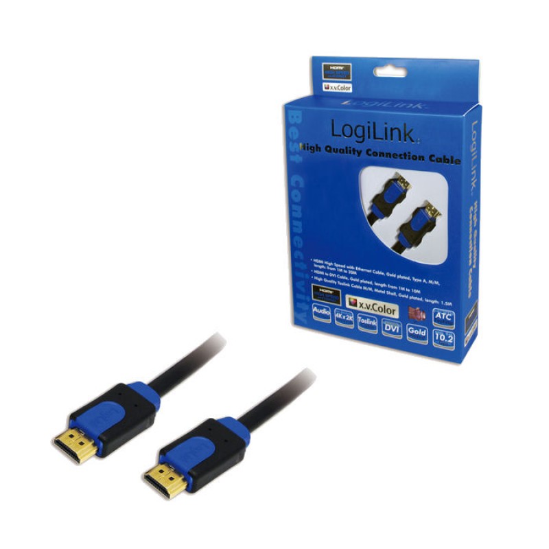 Cable HDMI M/M Retail 1m 4K/30Hz Logilink CHB1101