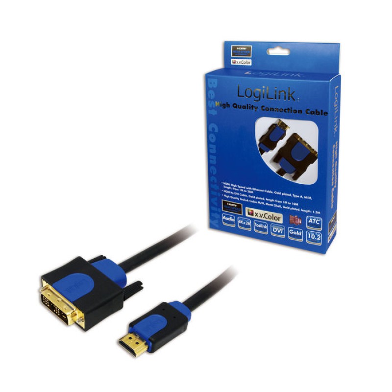 Cable HDMI/DVI Retail 10m Logilink CHB3110