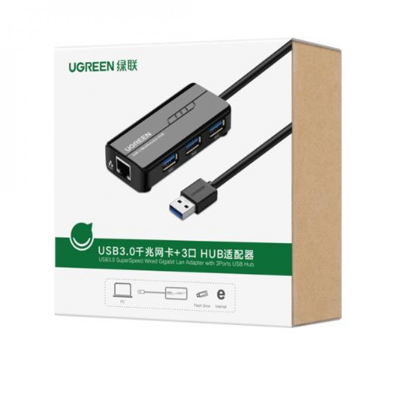 USB 2.0 to 1 Fast Ethernet with 3xUSB 2.0 UGREEN 20264