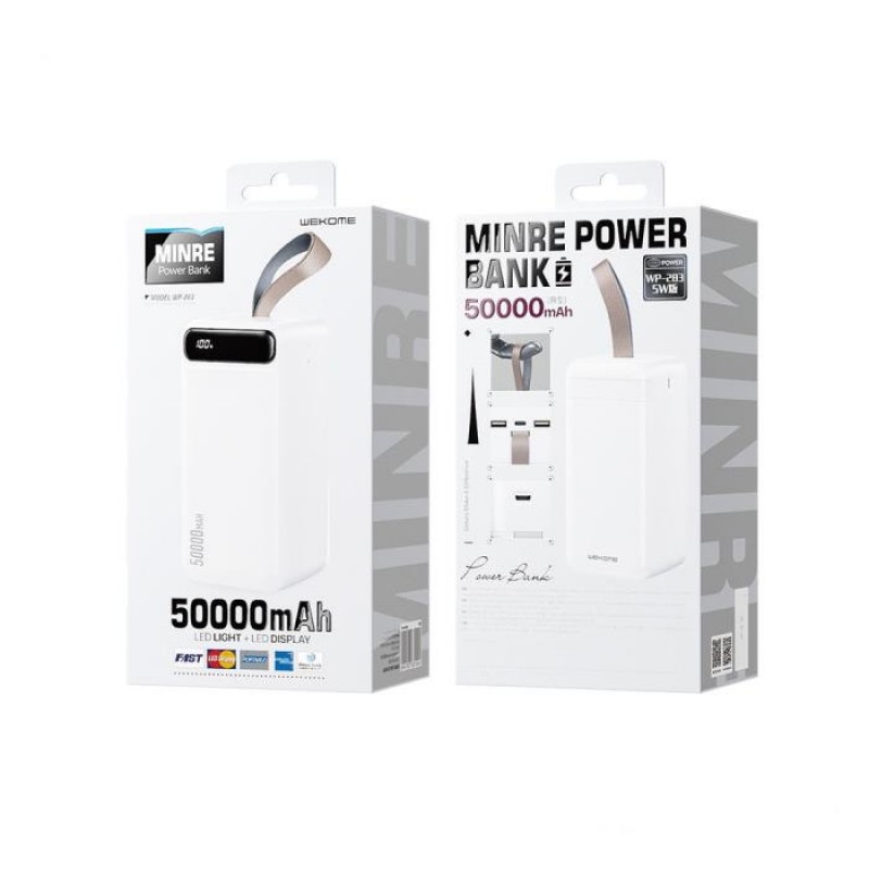 Power Bank WK 50000mAh MINRE White WP-283