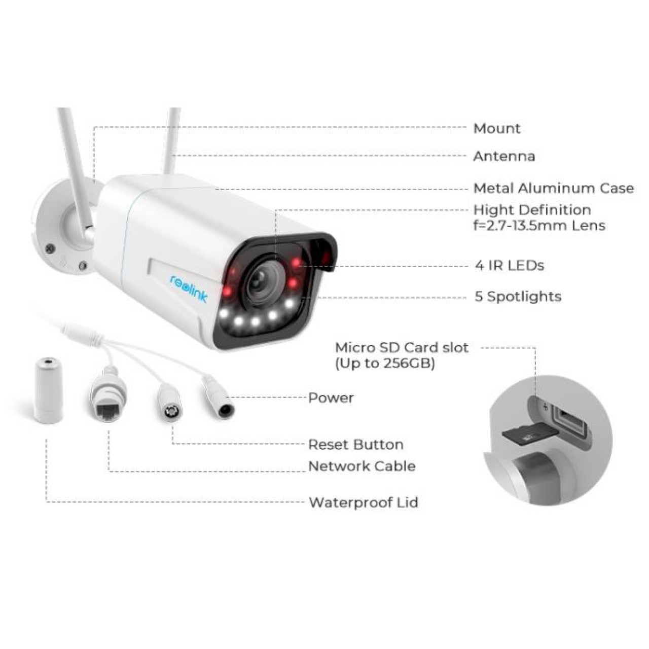 IP Camera Wi-Fi Reolink RLC-511WA 2K