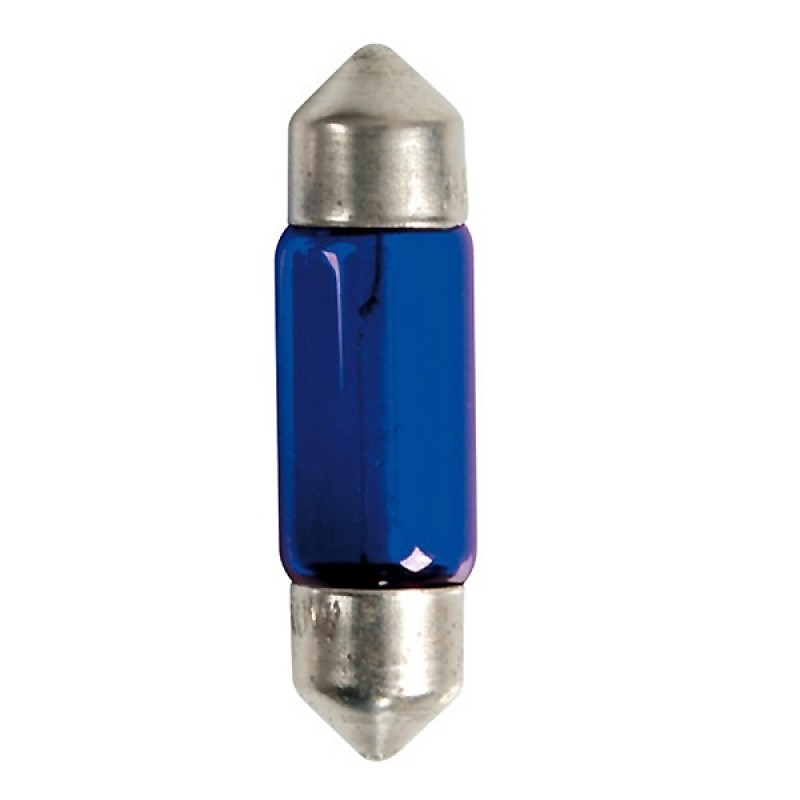 ΛΑΜΠΑΚΙΑ ΠΛΑΦΟΝΙΕΡΑΣ C10W 12V 10W SV8,5-8 (11x35mm) BLUE DYED-GLASS BLISTER - 2 ΤΕΜ.