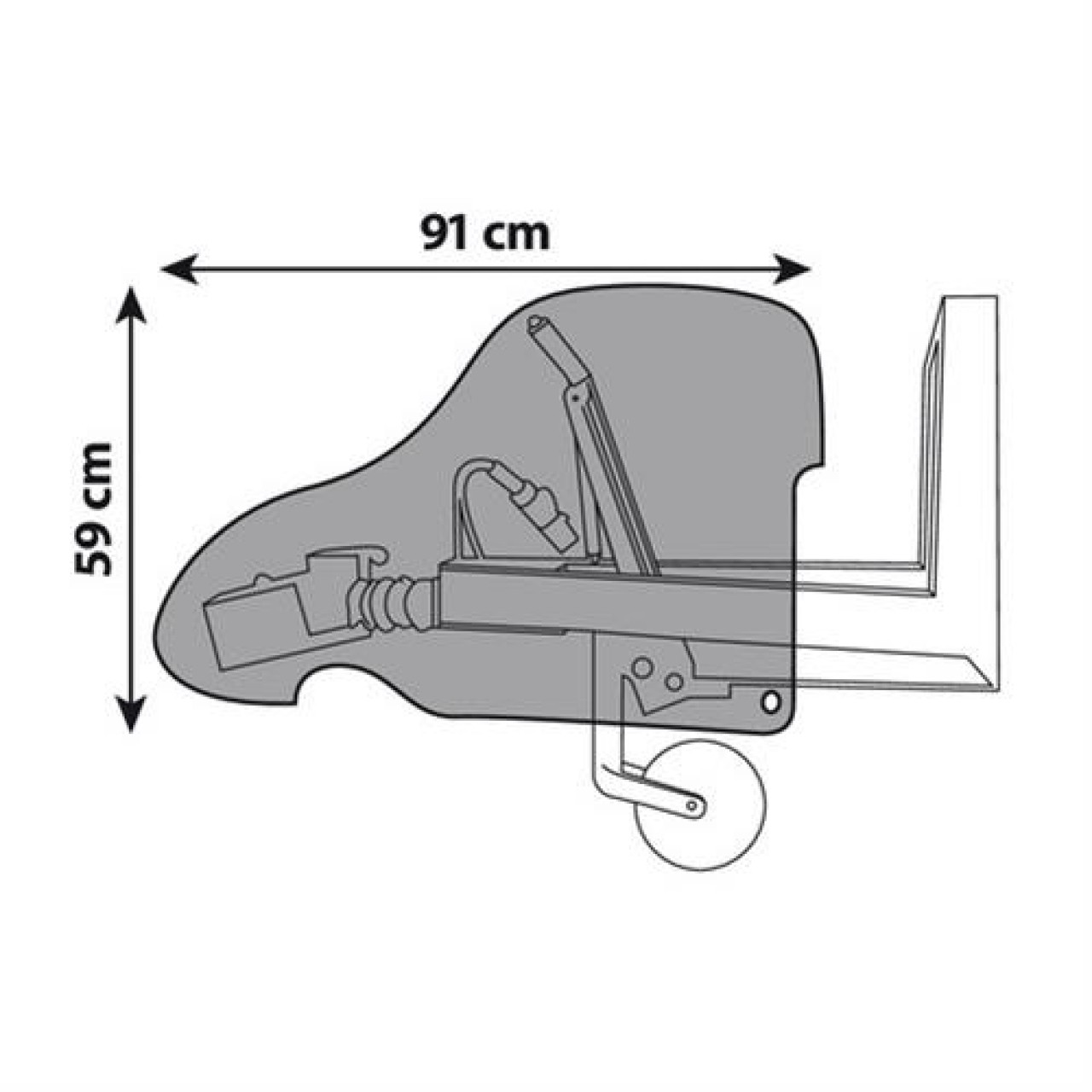 Κουκούλα Μηχανισμοί Τρέιλερ PVC 91x59cm
