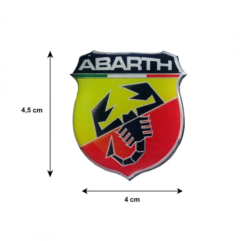 ABARTH ΑΥΤΟΚΟΛΛΗΤΑ 4 Χ 4,5 cm LOGO ΚΟΚΚΙΝΟ/ΚΙΤΡΙΝΟ ΜΕ ΕΠΙΚΑΛΥΨΗ ΣΜΑΛΤΟΥ - 2 ΤΕΜ.