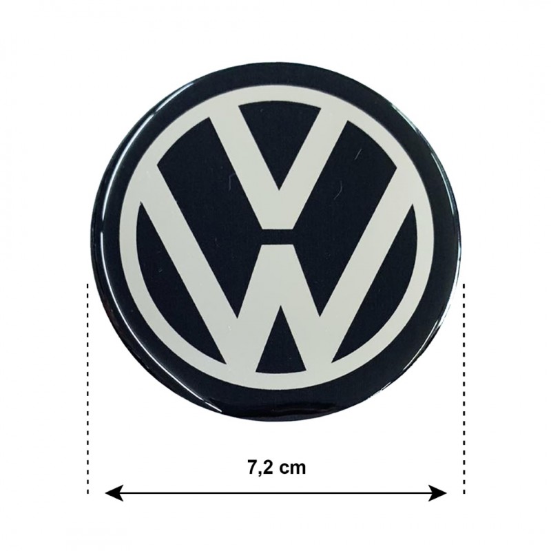 VW ΑΥΤΟΚΟΛΛΗΤΑ ΖΑΝΤΩΝ 7,2cm ΜΑΥΡΟ/ΧΡΩΜΙΟ ΜΕ ΕΠΙΚΑΛΥΨΗ ΣΜΑΛΤΟΥ - 4 ΤΕΜ.
