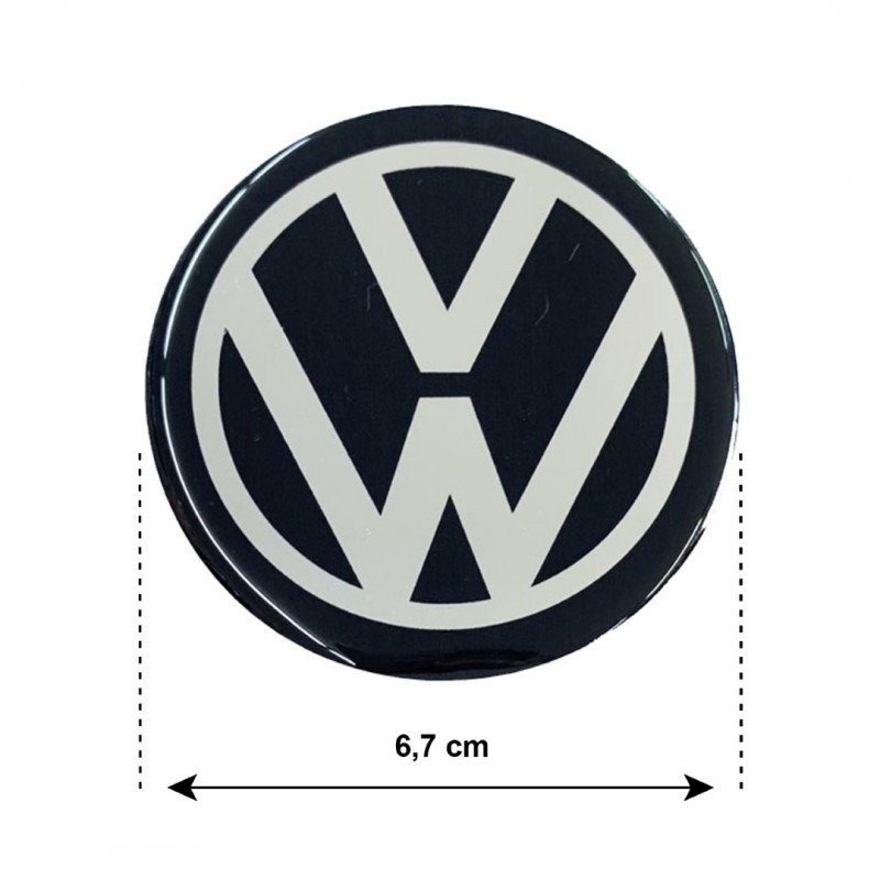 VW ΑΥΤΟΚΟΛΛΗΤΑ ΖΑΝΤΩΝ 6,7cm ΜΑΥΡΟ/ΧΡΩΜΙΟ ΜΕ ΕΠΙΚΑΛΥΨΗ ΣΜΑΛΤΟΥ - 4 ΤΕΜ.