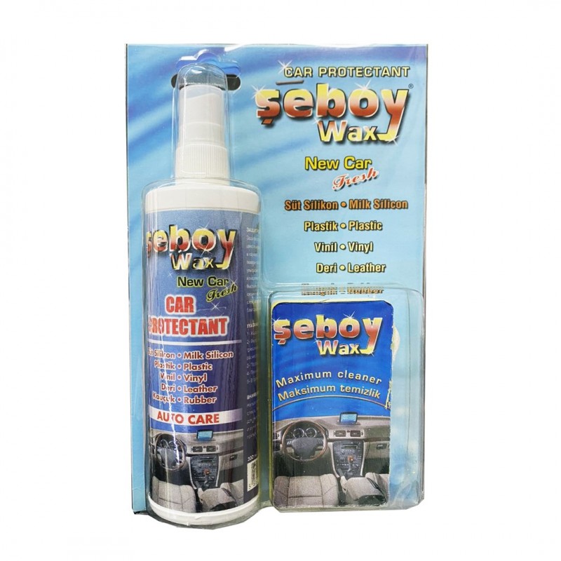 Γυαλιστικό Γαλάκτωμα Σπρέι Seboy Wax για Ταμπλό και Επιφάνειες από Πλαστικό, Βινύλ, Δέρμα, Λάστιχο με Σφουγγάρι Εφαρμογής 300 ml - 1 τεμ.