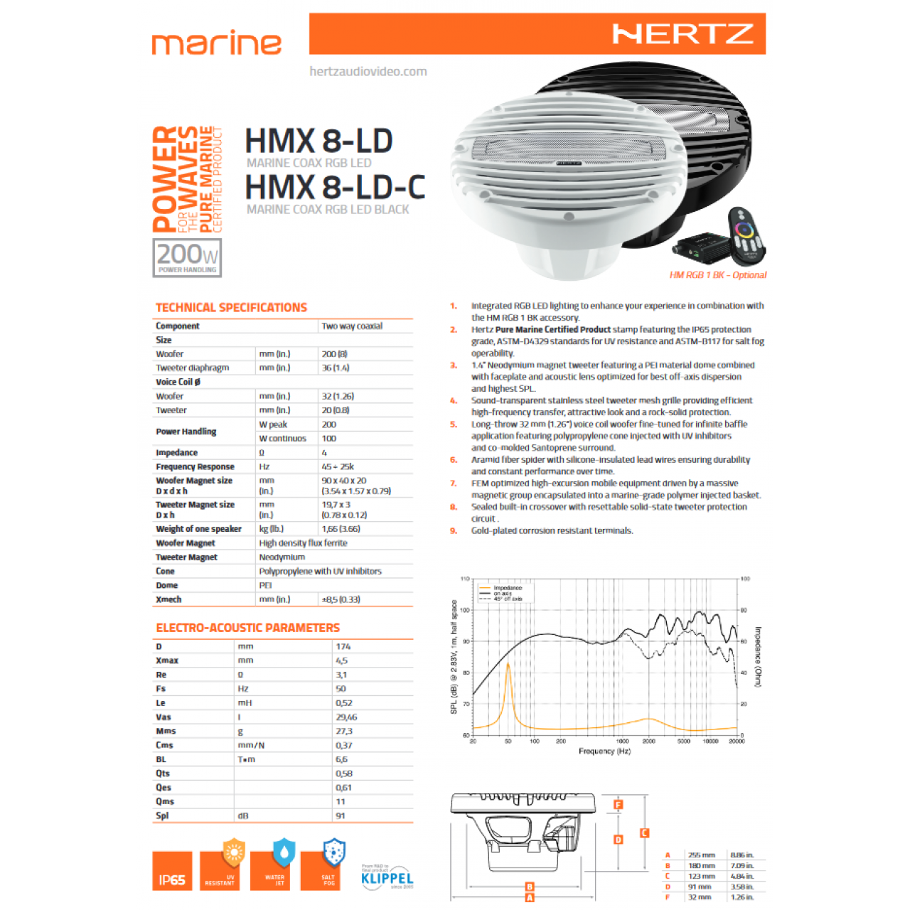 Ηχεία Marine – Hertz HMX 8 LD