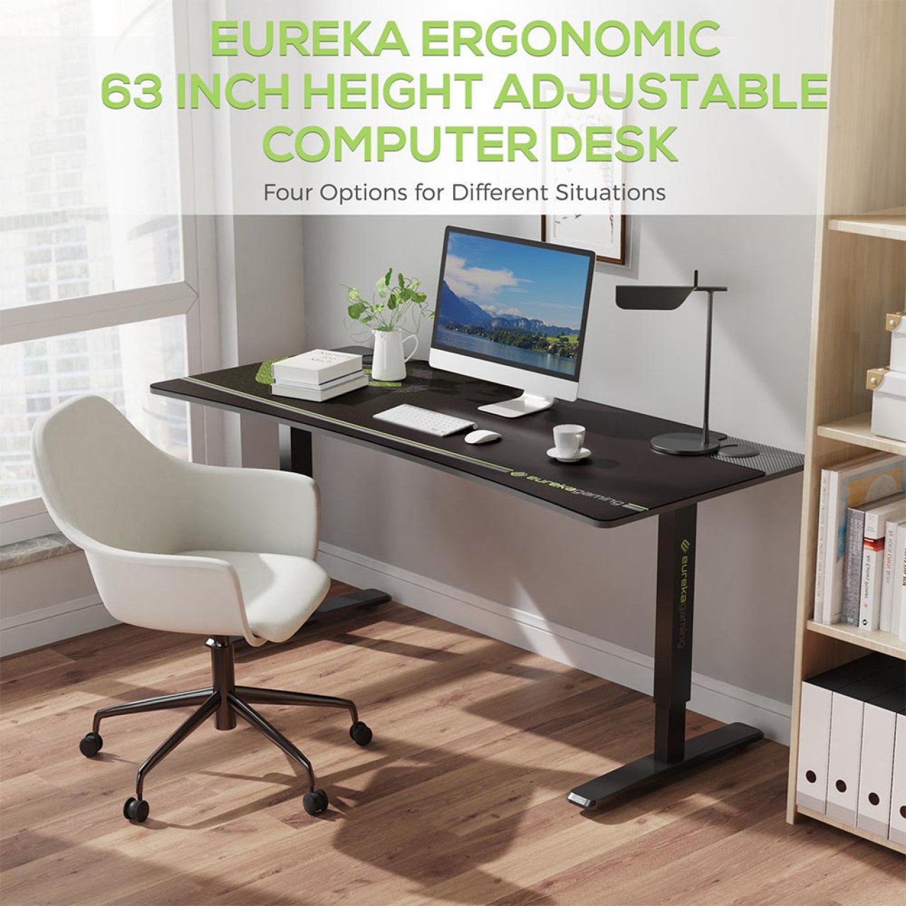 Gaming Γραφείο - Eureka Ergonomic® ERK-IM6301-BK 168x70x66-81εκ.