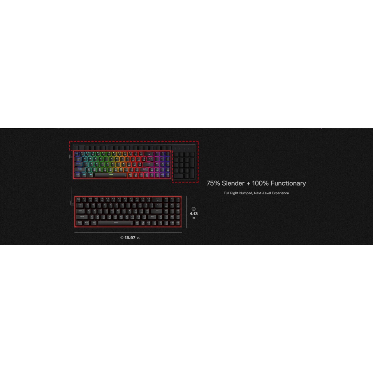 Gaming πληκτρολόγιο - Redragon K628-RGB Pollux (Black)