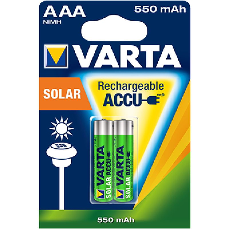 Varta Επαναφορτιζόμενη Solar 550mAh HR03 AAA (2τμχ)