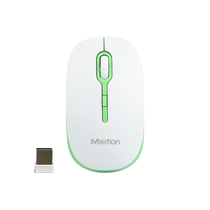 Meetion MT-R547 2.4G Ασύρματο Ποντίκι / Άσπρο + Πράσινο