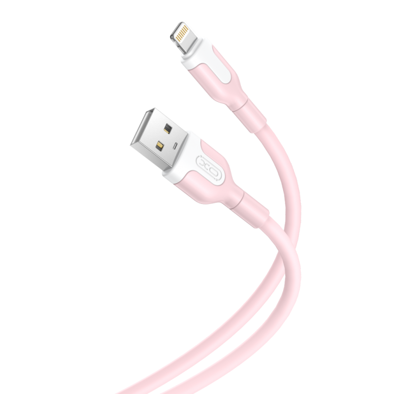 XO NB212 2.1A USB Καλώδιο for Lightning 1m Ροζ