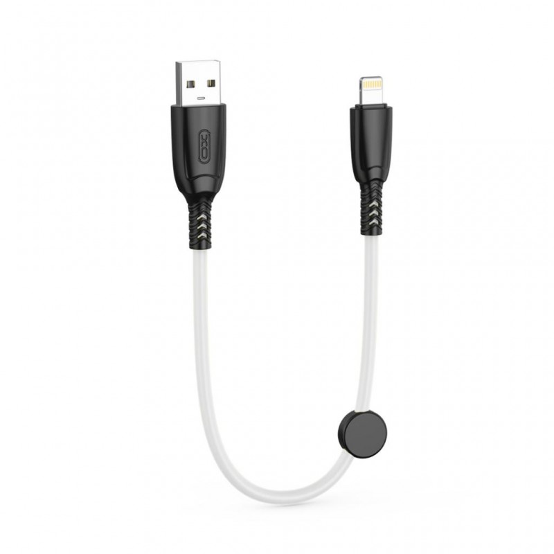 XO NB247 Suluo Series Portable Silicone 6A Lightning Data Cable L=25cm with Cable Clip