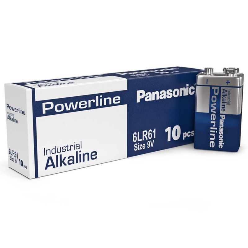 Panasonic Powerline 9V 6LR61AD Industrial Batteries | Box of 10