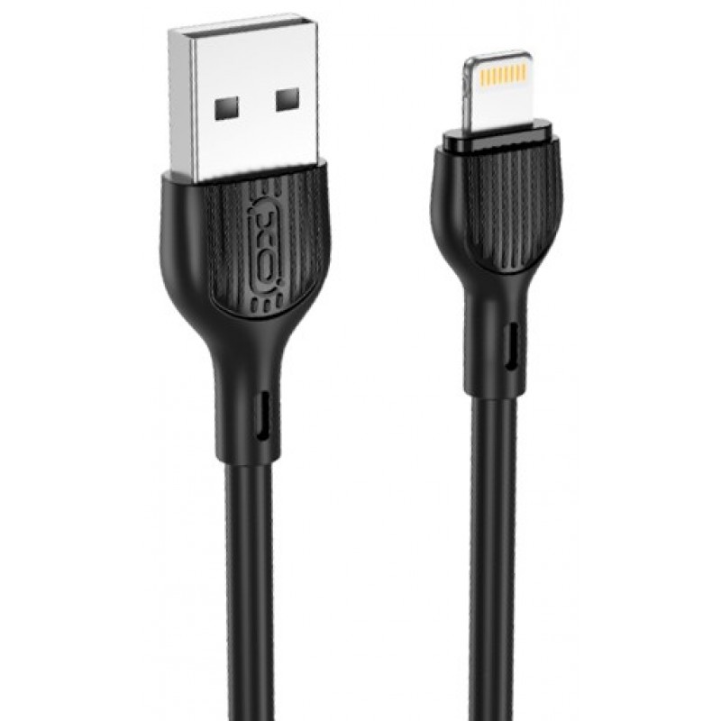 XO NB200 2.1A USB Καλώδιο Lightning 1.0μ Μαύρο