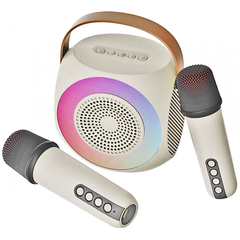 ATC-10 Wireless Karaoke Speaker Beige (2 microphones)