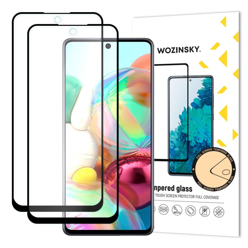 Tempered Glass (Τζάμι) - Προστασία Οθόνης 9D Samsung Galaxy A71 Full Glue Super Tough Screen Protector Full Coveraged with Frame Case Friendly 2 Τεμάχια - Μαύρο - 5936 - Wozinsky