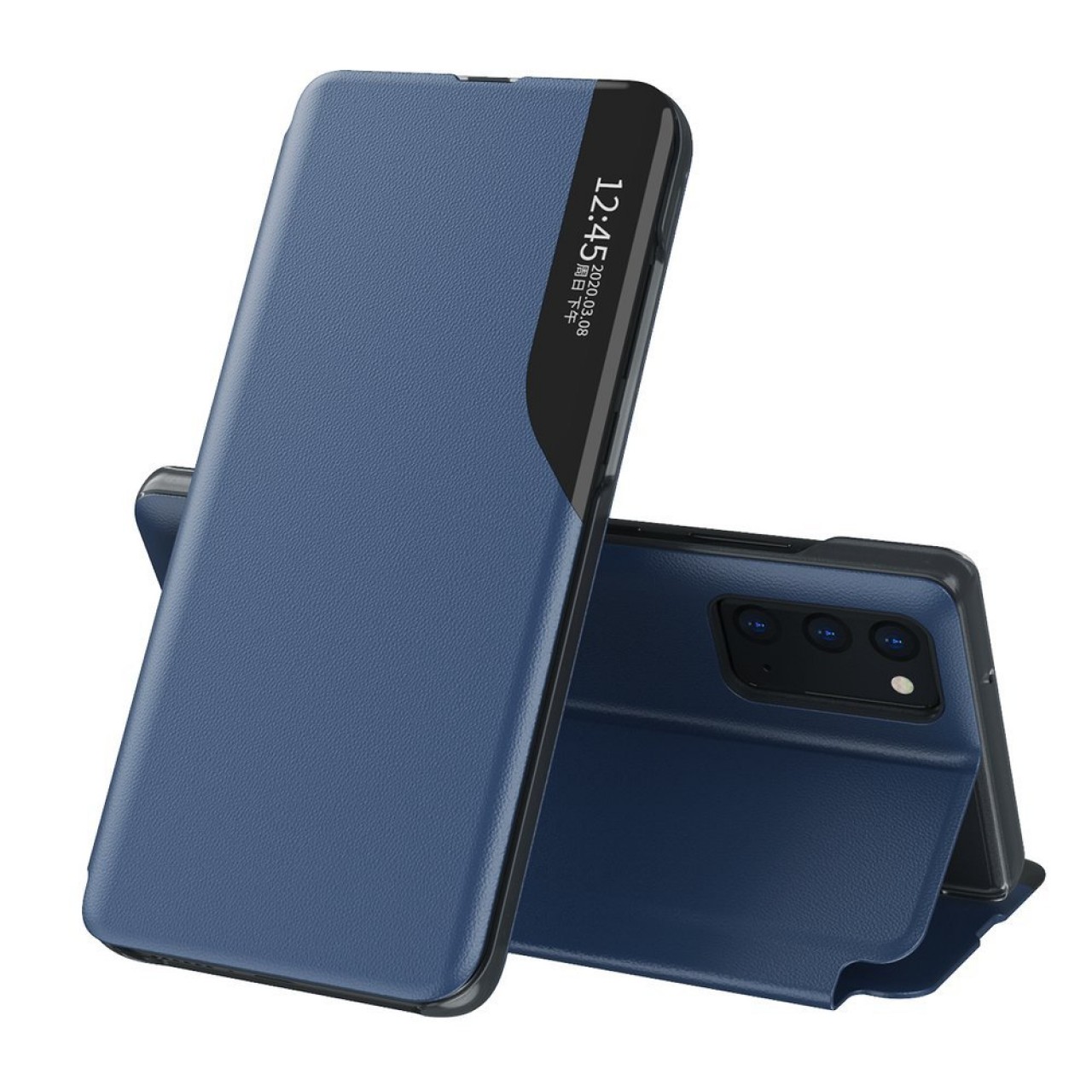 Θήκη Samsung Galaxy A12 Eco Leather View Case elegant bookcase type case with kickstand - 5940 - Μπλε - ΟΕΜ