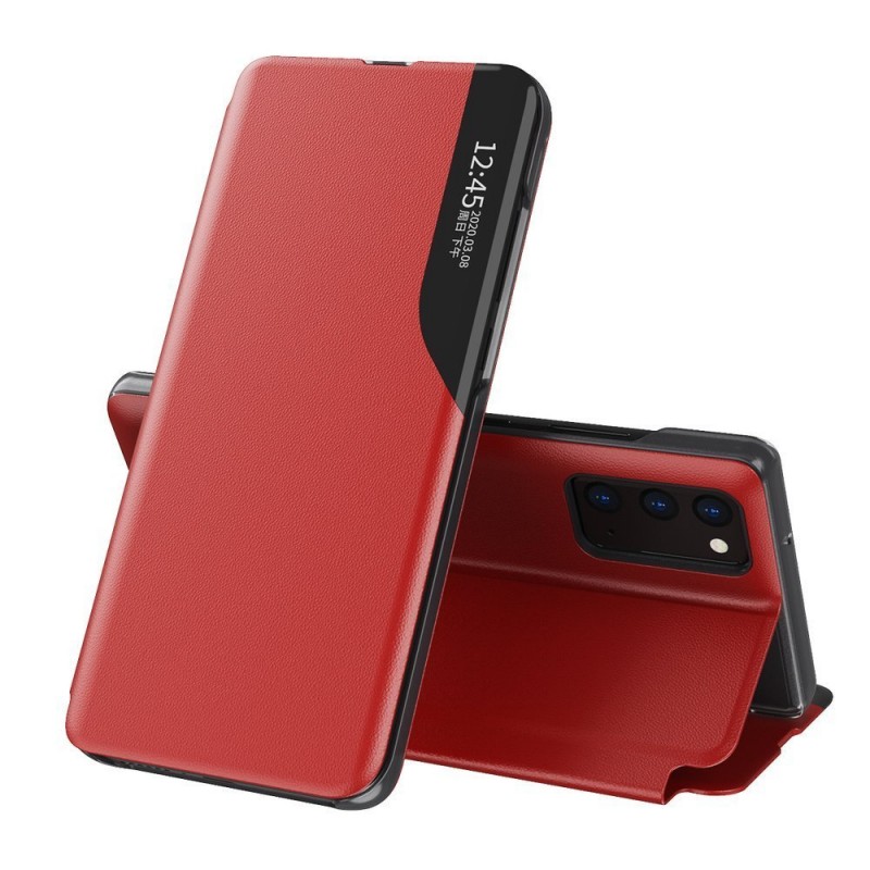 Θήκη Samsung Galaxy A12 Eco Leather View Case elegant bookcase type case with kickstand - 5941 - Κόκκινο - ΟΕΜ