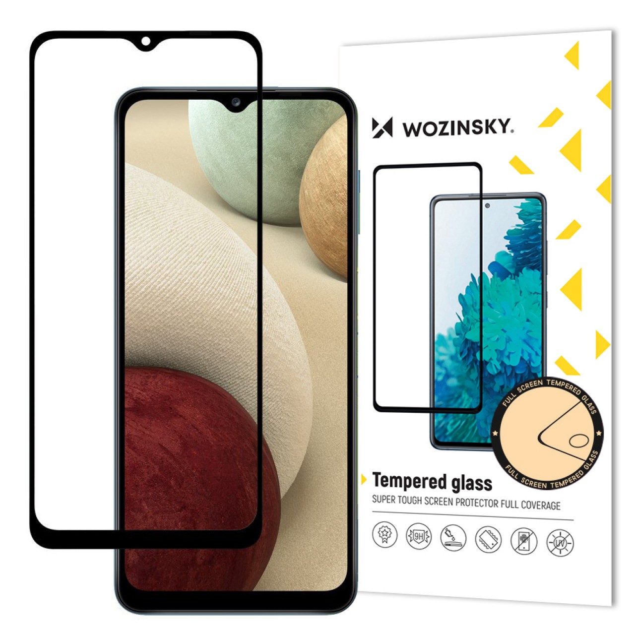 Tempered Glass (Τζάμι) - Προστασία Οθόνης 9D Samsung Galaxy A12 Full Glue Super Tough Screen Protector Full Coveraged with Frame Case Friendly - Μαύρο - 5945 - Wozinsky
