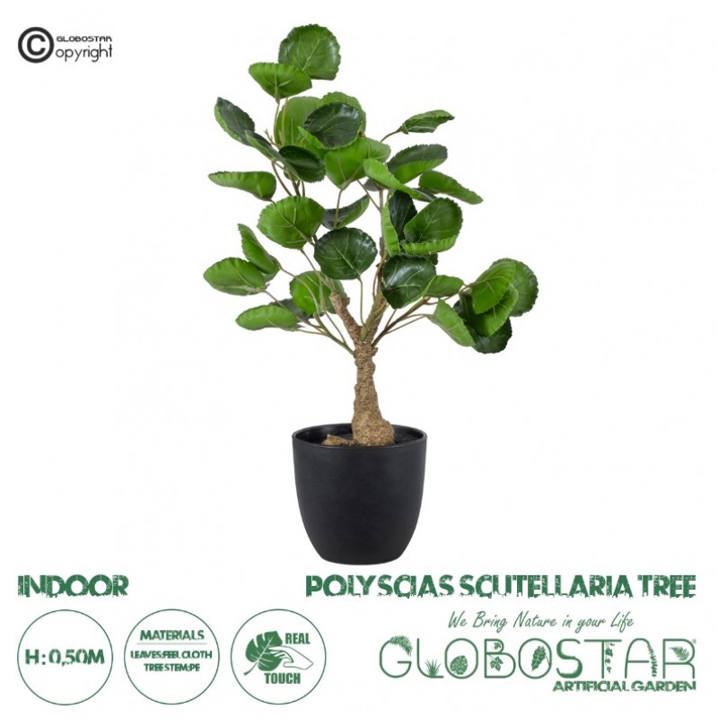 GloboStar® Artificial Garden POLYSCIAS SCUTELLARIA TREE 20424 Τεχνητό Διακοσμητικό Φυτό Πολυσκιά Υ50cm - 6754